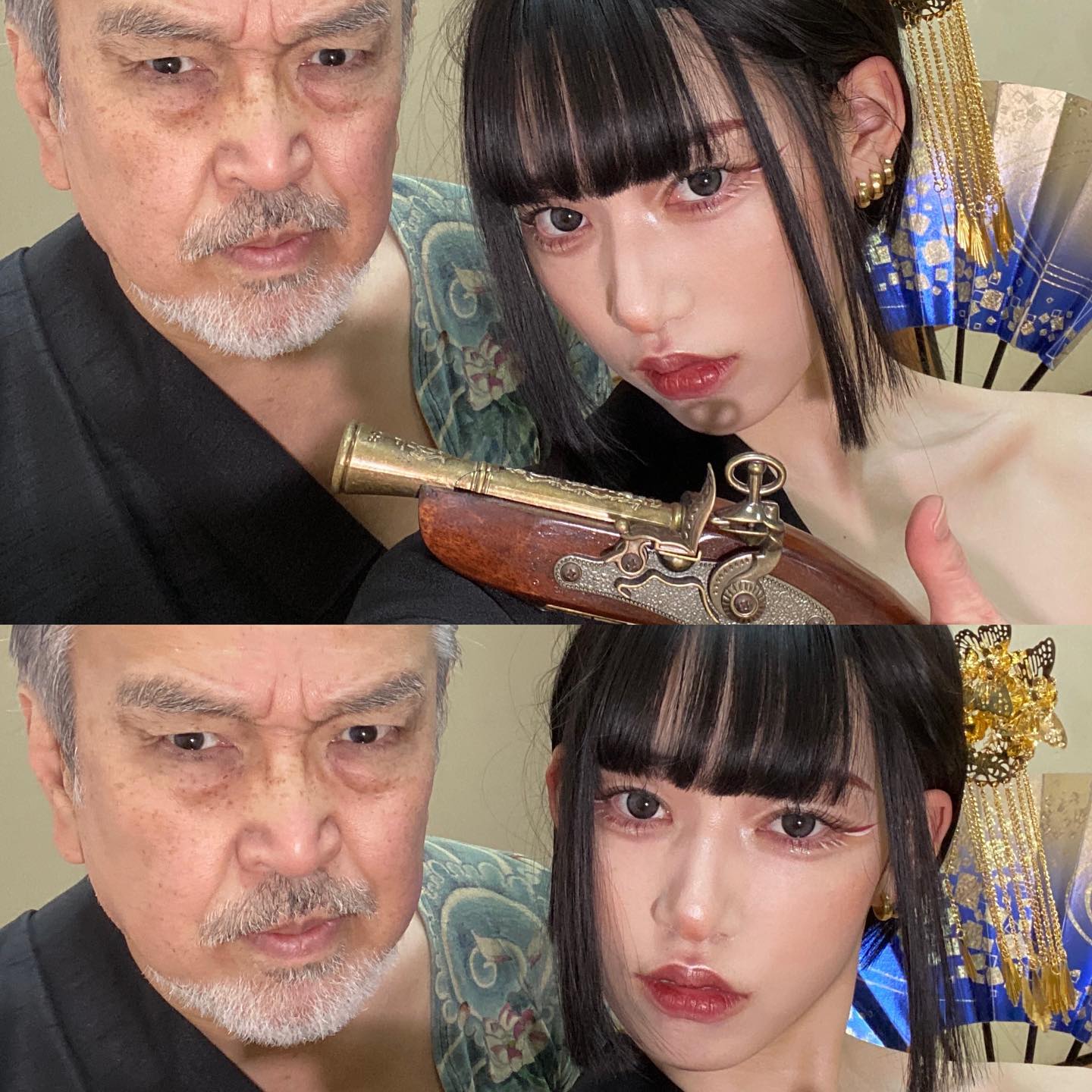 日本美妆Youtuber与亲父合作《Cos黑道父女》杀气腾腾真的没混过？插图