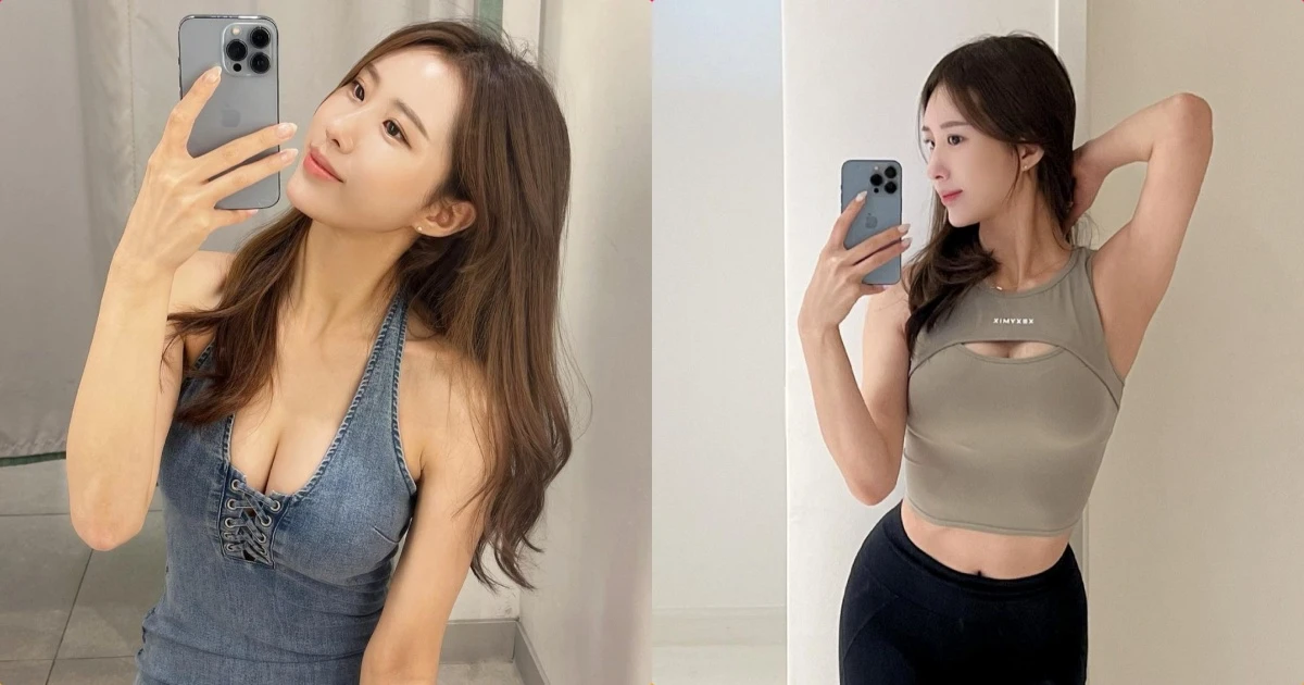 长发姐姐「시아(XIA)」牛仔紧身装自拍超辣，诱人的姿势好吸睛呀！插图