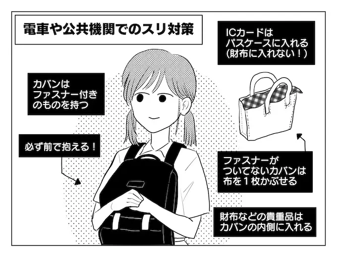 《在电车里不易被痴汉骚扰的站姿》双手交叉可以给人一种不友善的感觉,但不抓吊环没问题吗?