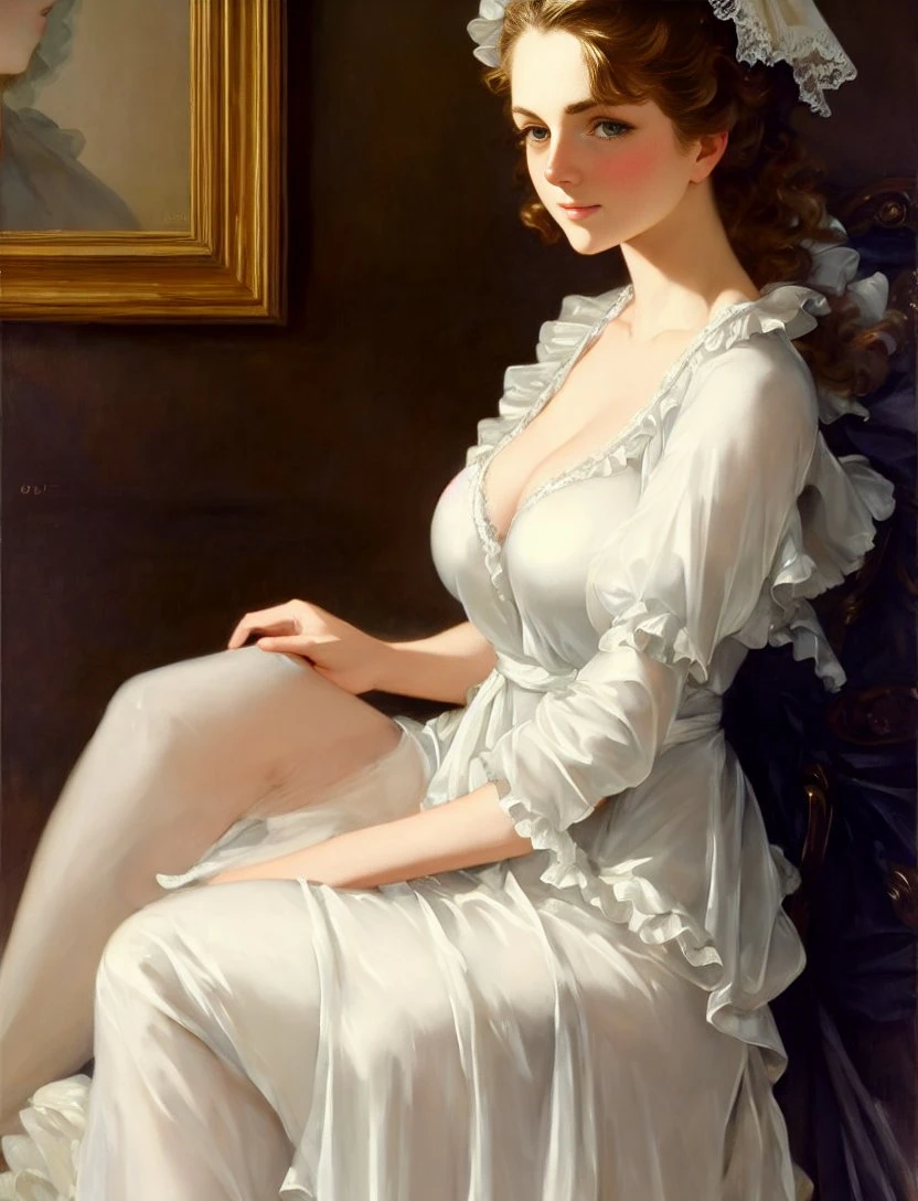 成人绘师用「Stable Diffusion」AI绘图制作一系列丰满古典美女图