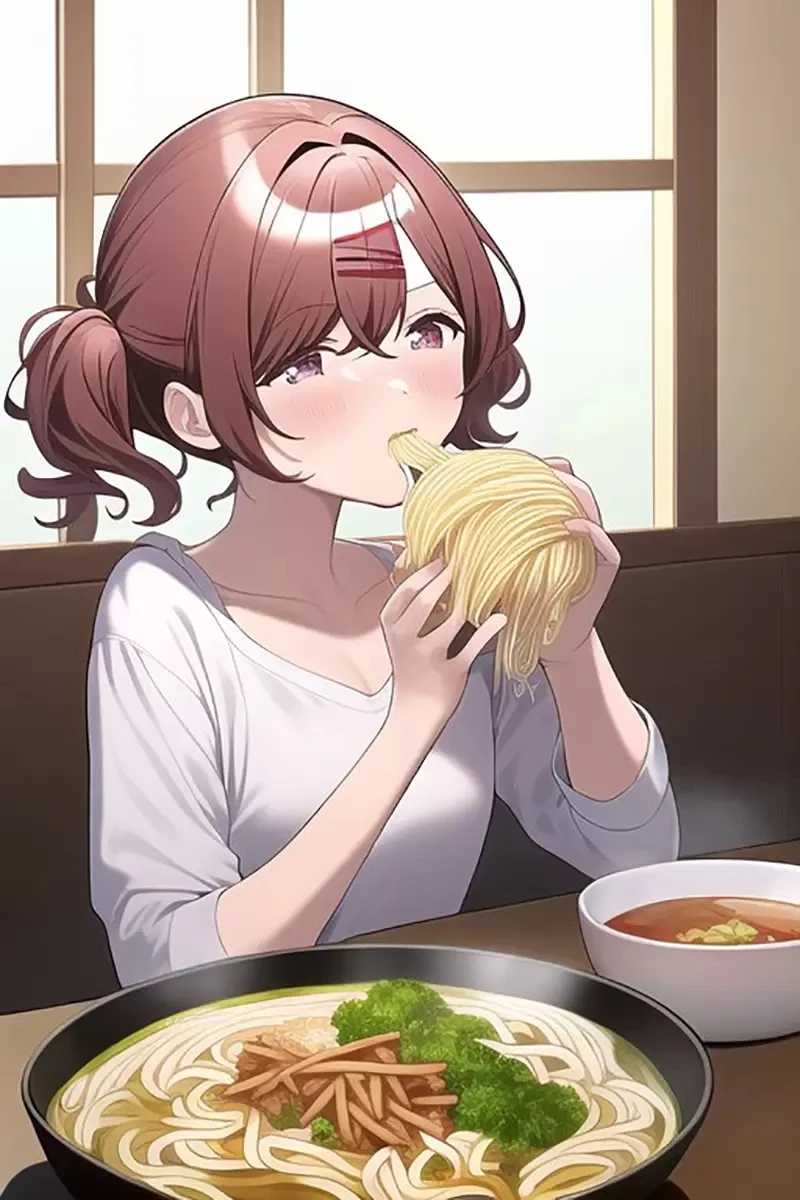 《用手抓拉面吃的偶像》樋口圆香恶搞插画爆红 日本网友发现绘画ＡＩ的弱点……