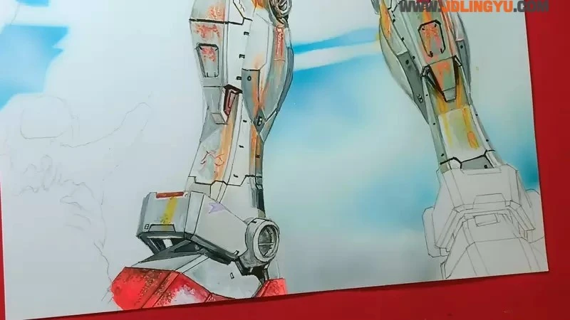 手绘Speed Drawing《高达RX-78-2绘图》临场感十足如同正要出击一般的态势