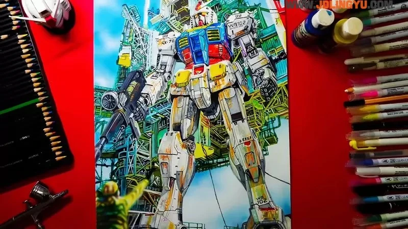 手绘Speed Drawing《高达RX-78-2绘图》临场感十足如同正要出击一般的态势