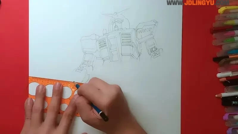 手绘Speed Drawing《高达RX-78-2绘图》临场感十足如同正要出击一般的态势