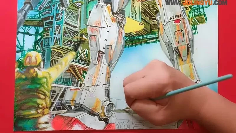 手绘Speed Drawing《高达RX-78-2绘图》临场感十足如同正要出击一般的态势