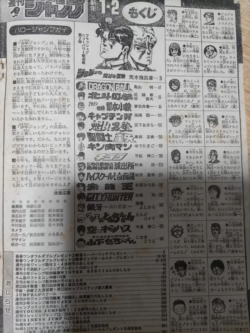 网友翻出《航海王连载初期的杂志目录》同时期与许多名作一起连载，想想原来时间不知不觉过了那么久