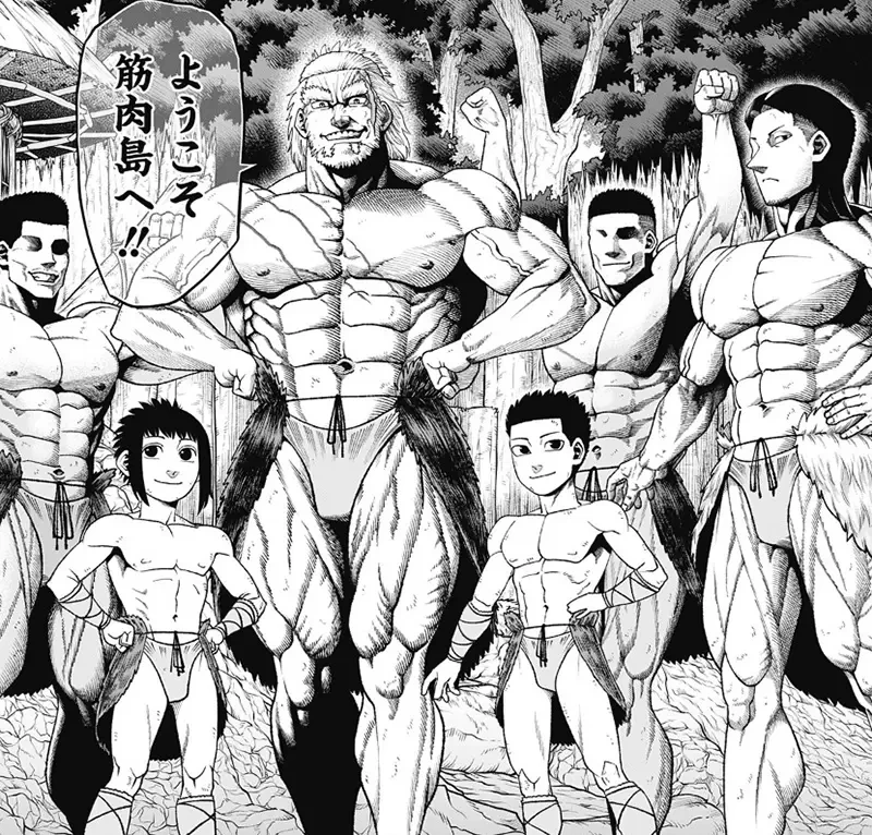 《肌肉漫画家才能画肌肉漫画?》男女老少都是肌肉棒子的肌肉岛 作者要是瘦巴巴会不会很好笑?