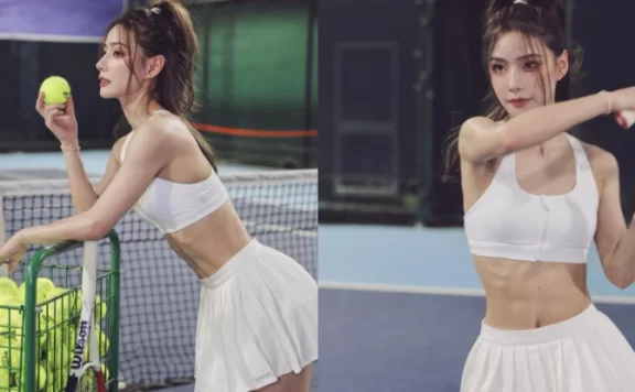 网球小甜心「陳暖央」挥拍狂显性感腹肌,顶级颜值让敌方缴械恋爱!