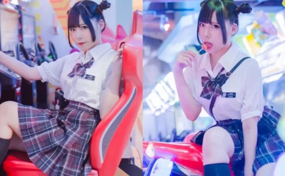 叛逆Coser「鱼鱼Titania」下课先闯游乐场,销魂眼神逼教官们出动