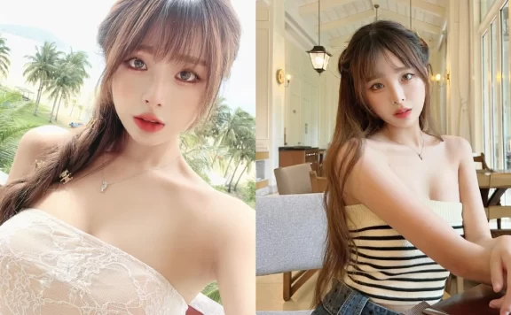 大眼正妹「夏木颖mumu」平口装用餐曲线极佳,惹火美肌要迷倒客人了!