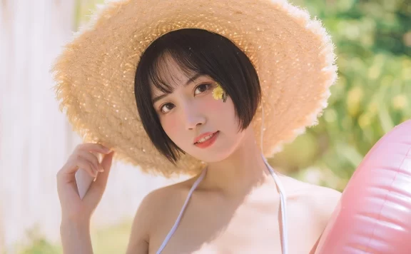 [念雪ww] 白色泳衣