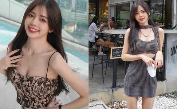 马来西亚美少女「JW靖汶」笑容超甜美！小洋装造型秀白嫩香肩＋修长玉腿好撩人